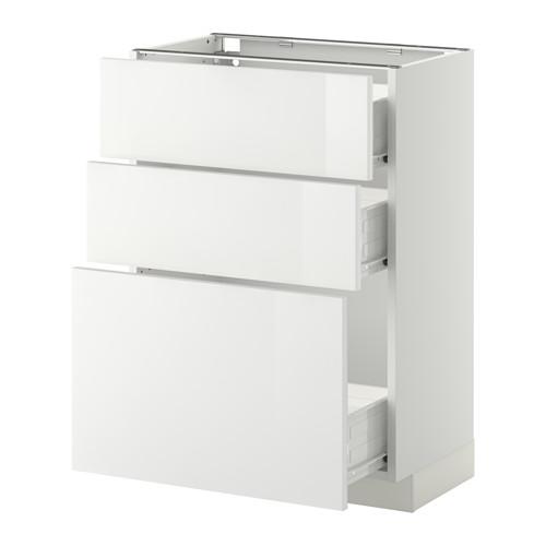 МЕТОД / ФОРВАРА Нплн шк 3 фрнт/3 средн ящика - белый, Рингульт глянцевый белый, 60x37 см МЕТОД / ФОРВАРА Нплн шк 3 фрнт/3 средн ящика - белый, Рингульт глянцевый белый, 60x37 см
