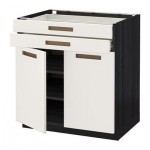 МЕТОД / ФОРВАРА Напольный шкаф/2дверцы/2ящика - Мэрста белый, под дерево черный МЕТОД / ФОРВАРА Напольный шкаф/2дверцы/2ящика - Мэрста белый, под дерево черный