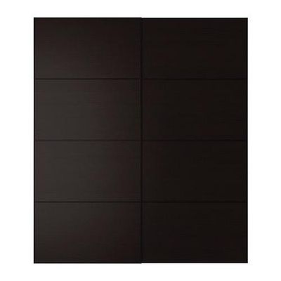 ПАКС МАЛЬМ Пара раздвижных дверей - черно-коричневый, 200x236 см