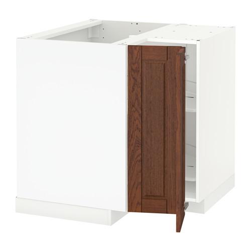 МЕТОД Угл напольн шкаф с вращающ секц - белый, Филипстад коричневый МЕТОД Угл напольн шкаф с вращающ секц - белый, Филипстад коричневый