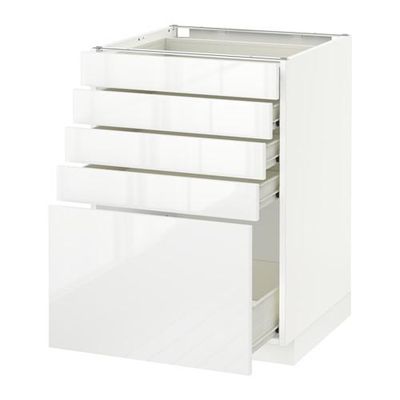 МЕТОД / ФОРВАРА Напольный шкаф с 5 ящиками - 60x60 см, Рингульт глянцевый белый, белый МЕТОД / ФОРВАРА Напольный шкаф с 5 ящиками - 60x60 см, Рингульт глянцевый белый, белый