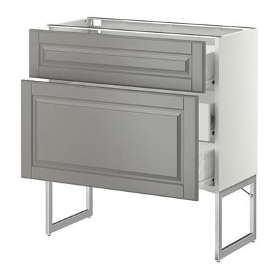 МЕТОД / ФОРВАРА Наполн шк 2 фрнт/3 средн ящ - 80x37x60 см, Будбин серый, белый МЕТОД / ФОРВАРА Наполн шк 2 фрнт/3 средн ящ - 80x37x60 см, Будбин серый, белый