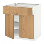 МЕТОД / ФОРВАРА Напольный шкаф+ящик/2дверцы - 80x60 см, Экестад дуб, белый МЕТОД / ФОРВАРА Напольный шкаф+ящик/2дверцы - 80x60 см, Экестад дуб, белый