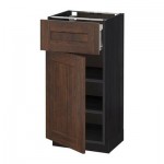 МЕТОД / ФОРВАРА Напольный шкаф с ящиком/дверью - 40x37 см, Эдсерум под дерево коричневый, под дерево черный МЕТОД / ФОРВАРА Напольный шкаф с ящиком/дверью - 40x37 см, Эдсерум под дерево коричневый, под дерево черный