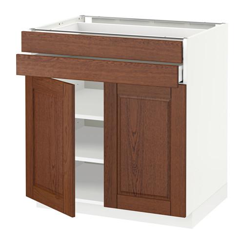 МЕТОД / МАКСИМЕРА Напольный шкаф/2дверцы/2ящика - белый, Филипстад коричневый, 80x60 см МЕТОД / МАКСИМЕРА Напольный шкаф/2дверцы/2ящика - белый, Филипстад коричневый, 80x60 см