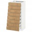 МЕТОД / МАКСИМЕРА Наполн шкаф 8 фронт/8 низк ящиков - белый, Экестад дуб, 40x37 см