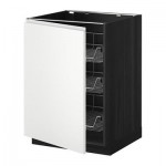 МЕТОД Напольный шкаф с проволочн ящиками - 60x60 см, Нодста белый/алюминий, под дерево черный МЕТОД Напольный шкаф с проволочн ящиками - 60x60 см, Нодста белый/алюминий, под дерево черный