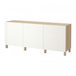 БЕСТО Комбинация для хранения с дверцами - под беленый дуб белый