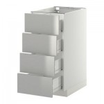 МЕТОД / ФОРВАРА Напольн шкаф 4 фронт панели/4 ящика - 40x60 см, Гревста нержавеющ сталь, белый МЕТОД / ФОРВАРА Напольн шкаф 4 фронт панели/4 ящика - 40x60 см, Гревста нержавеющ сталь, белый