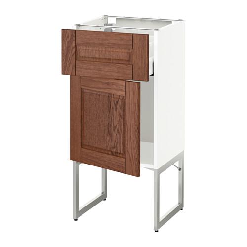 МЕТОД / МАКСИМЕРА Напольный шкаф с ящиком/дверью - белый, Филипстад коричневый, 40x37x60 см МЕТОД / МАКСИМЕРА Напольный шкаф с ящиком/дверью - белый, Филипстад коричневый, 40x37x60 см