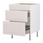 ФАКТУМ Напольный шкаф с 3 ящиками - Стот белый с оттенком, 80 см