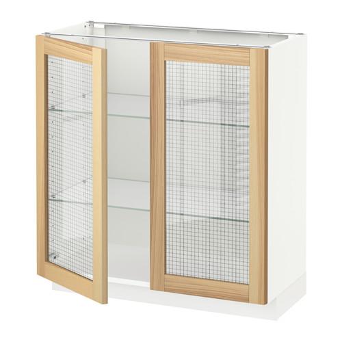 МЕТОД Напольный шкаф с 2 стекл дверцами - белый, 80x37x80 см МЕТОД Напольный шкаф с 2 стекл дверцами - белый, 80x37x80 см