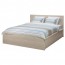 МАЛЬМ Кровать с подъемным механизмом - дубовый шпон, беленый, 140x200 см