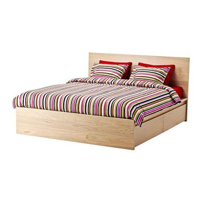 МАЛЬМ Высокий каркас кровати/4 ящика - 160x200 см, Султан Лаксеби