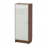 БИЛЛИ / МОРЛИДЕН Шкаф книжный со стеклянной дверью - коричневый ясеневый шпон/стекло