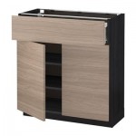 МЕТОД / ФОРВАРА Напольный шкаф+ящик/2дверцы - 80x37 см, Брокхульт под грецкий орех светло-серый, под дерево черный МЕТОД / ФОРВАРА Напольный шкаф+ящик/2дверцы - 80x37 см, Брокхульт под грецкий орех светло-серый, под дерево черный