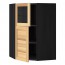 МЕТОД Угл навесн шкаф+полки/1дв/1 стек дв - под дерево черный, Торхэмн естественный ясень