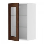 ФАКТУМ Навесной шкаф со стеклянной дверью - Роккхаммар коричневый, 30x70 см