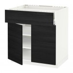 МЕТОД / МАКСИМЕРА Нплн шк д/врч пнл/ящ/плк/2дв - белый, Тингсрид под дерево черный, 80x60 см