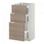 МЕТОД / ФОРВАРА Напольный шкаф с 3 ящиками - 40x37 см, Брокхульт под грецкий орех светло-серый, белый МЕТОД / ФОРВАРА Напольный шкаф с 3 ящиками - 40x37 см, Брокхульт под грецкий орех светло-серый, белый