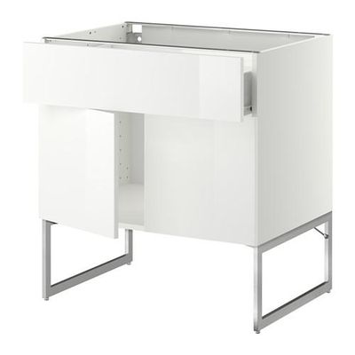 МЕТОД / ФОРВАРА Напол шкаф/полки/ящик/2двери - Рингульт глянцевый белый, белый МЕТОД / ФОРВАРА Напол шкаф/полки/ящик/2двери - Рингульт глянцевый белый, белый