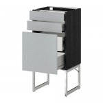 МЕТОД / ФОРВАРА Напольн шкаф 3фронт пнл/2низ/2ср ящ - 40x37x60 см, Веддинге серый, под дерево черный МЕТОД / ФОРВАРА Напольн шкаф 3фронт пнл/2низ/2ср ящ - 40x37x60 см, Веддинге серый, под дерево черный