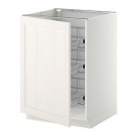 МЕТОД Напольный шкаф с проволочн ящиками - 60x60 см, Лаксарби белый, белый