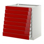 МЕТОД / МАКСИМЕРА Наполн шкаф 8 фронт/8 низк ящиков - 80x60 см, Рингульт глянцевый красный, белый МЕТОД / МАКСИМЕРА Наполн шкаф 8 фронт/8 низк ящиков - 80x60 см, Рингульт глянцевый красный, белый
