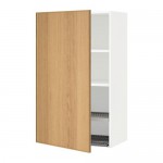 МЕТОД Шкаф навесной с сушкой - белый, Экестад дуб, 60x100 см