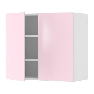 ФАКТУМ Навесной шкаф с 2 дверями - Рубрик Аплод светло-розовый, 80x92 см