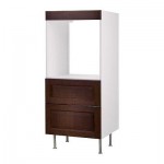 ФАКТУМ Высок шкаф д духовки+2 ящика - Лильестад темно-коричневый