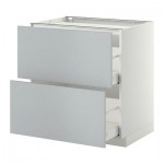 МЕТОД / МАКСИМЕРА Напольн шкаф/2фронт пнл/3ящика - 80x60 см, Веддинге серый, белый