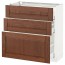 МЕТОД / МАКСИМЕРА Напольный шкаф с 3 ящиками - белый, Филипстад коричневый, 80x37 см