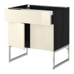 МЕТОД / ФОРВАРА Напол шкаф/полки/ящик/2двери - Рингульт глянцевый кремовый, под дерево черный МЕТОД / ФОРВАРА Напол шкаф/полки/ящик/2двери - Рингульт глянцевый кремовый, под дерево черный