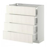 МЕТОД / ФОРВАРА Напольн шкаф 4 фронт панели/4 ящика - 80x37 см, Росдаль белый ясень, белый МЕТОД / ФОРВАРА Напольн шкаф 4 фронт панели/4 ящика - 80x37 см, Росдаль белый ясень, белый