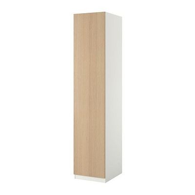 ПАКС Гардероб с 1 дверью - Пакс Нексус дубовый шпон, беленый, белый, 50x37x236 см