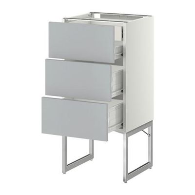 МЕТОД / ФОРВАРА Напольн шкаф 3фронт пнл/2низ/2ср ящ - 40x37x60 см, Веддинге серый, белый МЕТОД / ФОРВАРА Напольн шкаф 3фронт пнл/2низ/2ср ящ - 40x37x60 см, Веддинге серый, белый