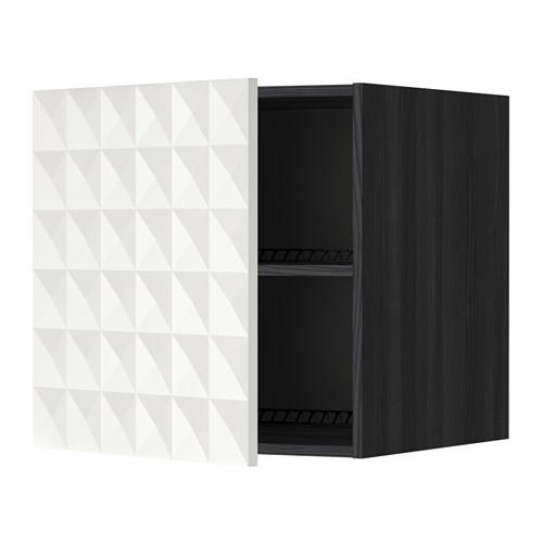МЕТОД Верх шкаф на холодильн/морозильн - под дерево черный, Гэррестад белый, 60x60 см
