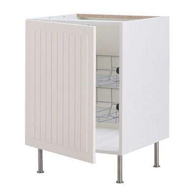 ФАКТУМ Напольный шкаф с проволочн ящиками - Стот белый с оттенком, 60 см