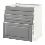 МЕТОД / МАКСИМЕРА Напольн шкаф 4 фронт панели/4 ящика - белый, Будбин серый, 80x60 см МЕТОД / МАКСИМЕРА Напольн шкаф 4 фронт панели/4 ящика - белый, Будбин серый, 80x60 см