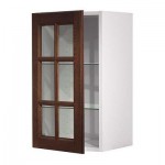 ФАКТУМ Навесной шкаф со стеклянной дверью - Лильестад темно-коричневый, 30x70 см