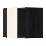 METOD угловой навесной шкаф с полками черный/Веддинге белый 68x60 см