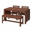 ÄPPLARÖ стол+2кресла+скамья для сада коричневая морилка