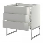 МЕТОД / МАКСИМЕРА Нплн шк 3 фрнт/3 средн ящика - белый, Гревста нержавеющ сталь, 80x60x60 см МЕТОД / МАКСИМЕРА Нплн шк 3 фрнт/3 средн ящика - белый, Гревста нержавеющ сталь, 80x60x60 см