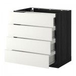 МЕТОД / ФОРВАРА Напольн шкаф 4 фронт панели/4 ящика - 80x60 см, Хэггеби белый, под дерево черный МЕТОД / ФОРВАРА Напольн шкаф 4 фронт панели/4 ящика - 80x60 см, Хэггеби белый, под дерево черный