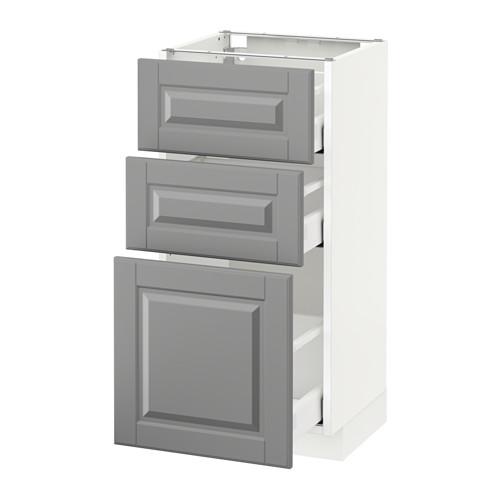 МЕТОД / МАКСИМЕРА Напольный шкаф с 3 ящиками - белый, Будбин серый, 40x37 см МЕТОД / МАКСИМЕРА Напольный шкаф с 3 ящиками - белый, Будбин серый, 40x37 см