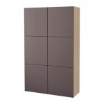 БЕСТО Комбинация для хранения с дверцами - под беленый дуб/Вальвикен темно-коричневый БЕСТО Комбинация для хранения с дверцами - под беленый дуб/Вальвикен темно-коричневый