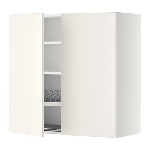 МЕТОД Навесной шкаф с посуд суш/2 дврц - белый, Веддинге белый, 80x80 см