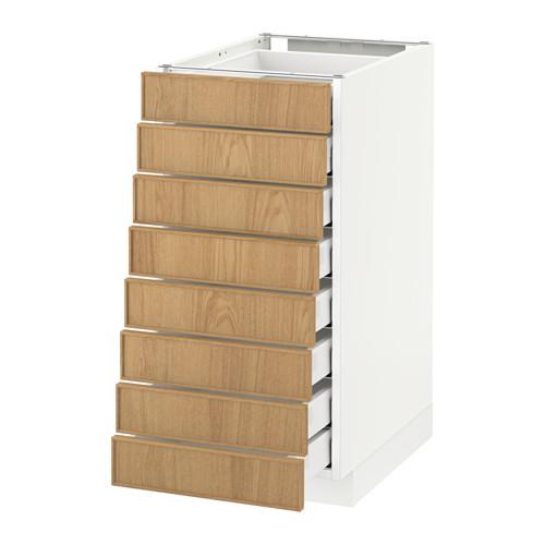 МЕТОД / МАКСИМЕРА Наполн шкаф 8 фронт/8 низк ящиков - белый, Экестад дуб, 40x60 см МЕТОД / МАКСИМЕРА Наполн шкаф 8 фронт/8 низк ящиков - белый, Экестад дуб, 40x60 см