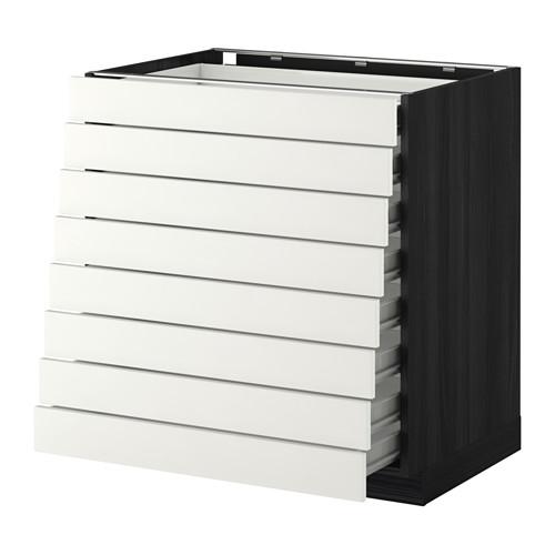 МЕТОД / ФОРВАРА Наполн шкаф 8 фронт/8 низк ящиков - под дерево черный, Хэггеби белый, 80x60 см МЕТОД / ФОРВАРА Наполн шкаф 8 фронт/8 низк ящиков - под дерево черный, Хэггеби белый, 80x60 см